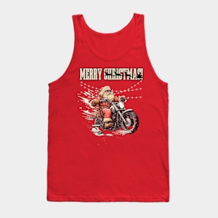 Santa Celebrate Christmas With Motorcycle Tank Top